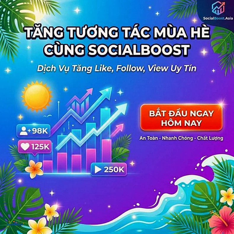 Tăng tương tác mùa hè cùng SocialBoost - Dịch vụ tăng like follow view uy tín