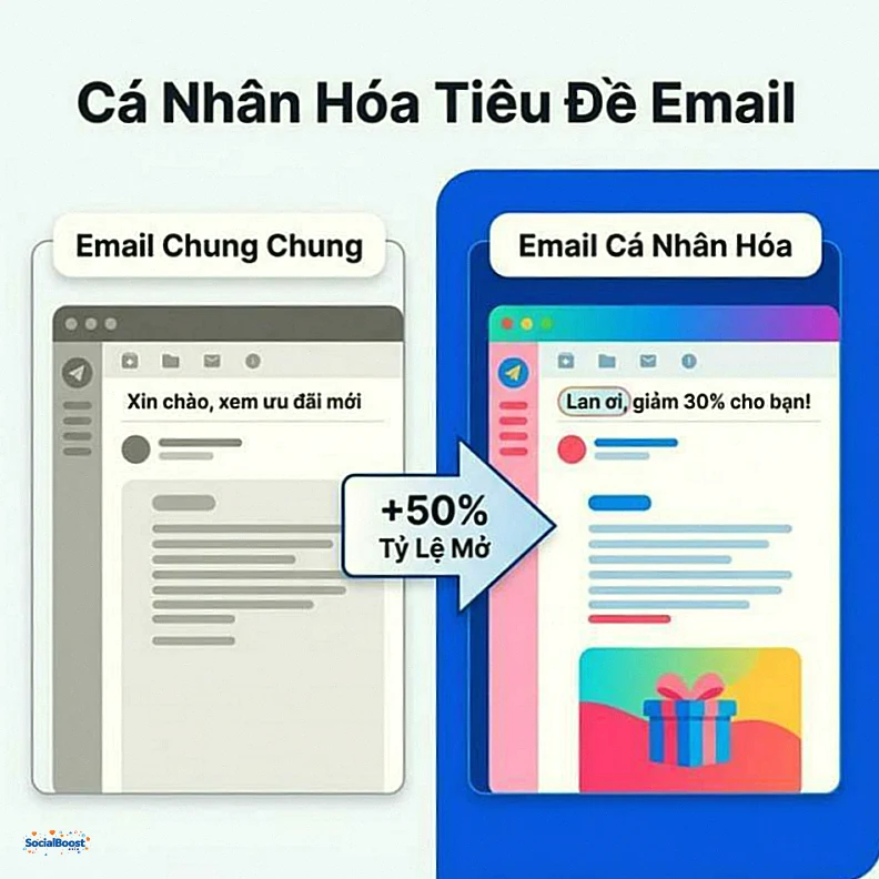 Cá nhân hóa tiêu đề email tăng tỷ lệ mở
