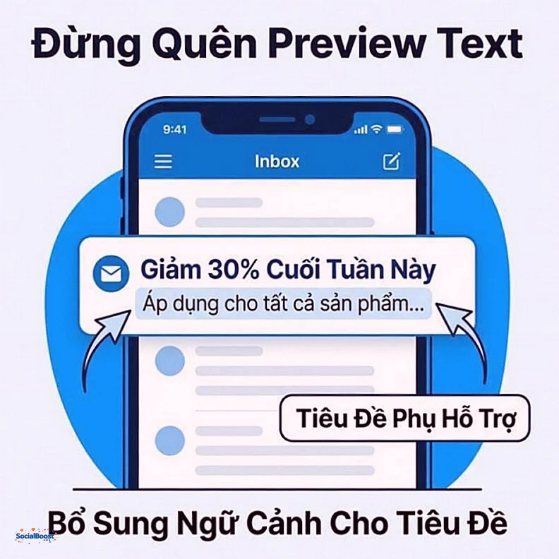 Preview Text tiêu đề phụ hỗ trợ email