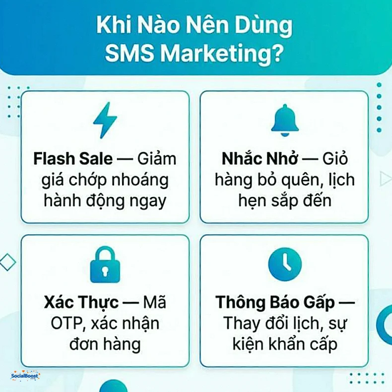 Khi nào nên dùng SMS Marketing flash sale xác thực nhắc nhở